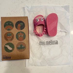 Mini Melissa Beach Slide Dino Pink/White Size 5